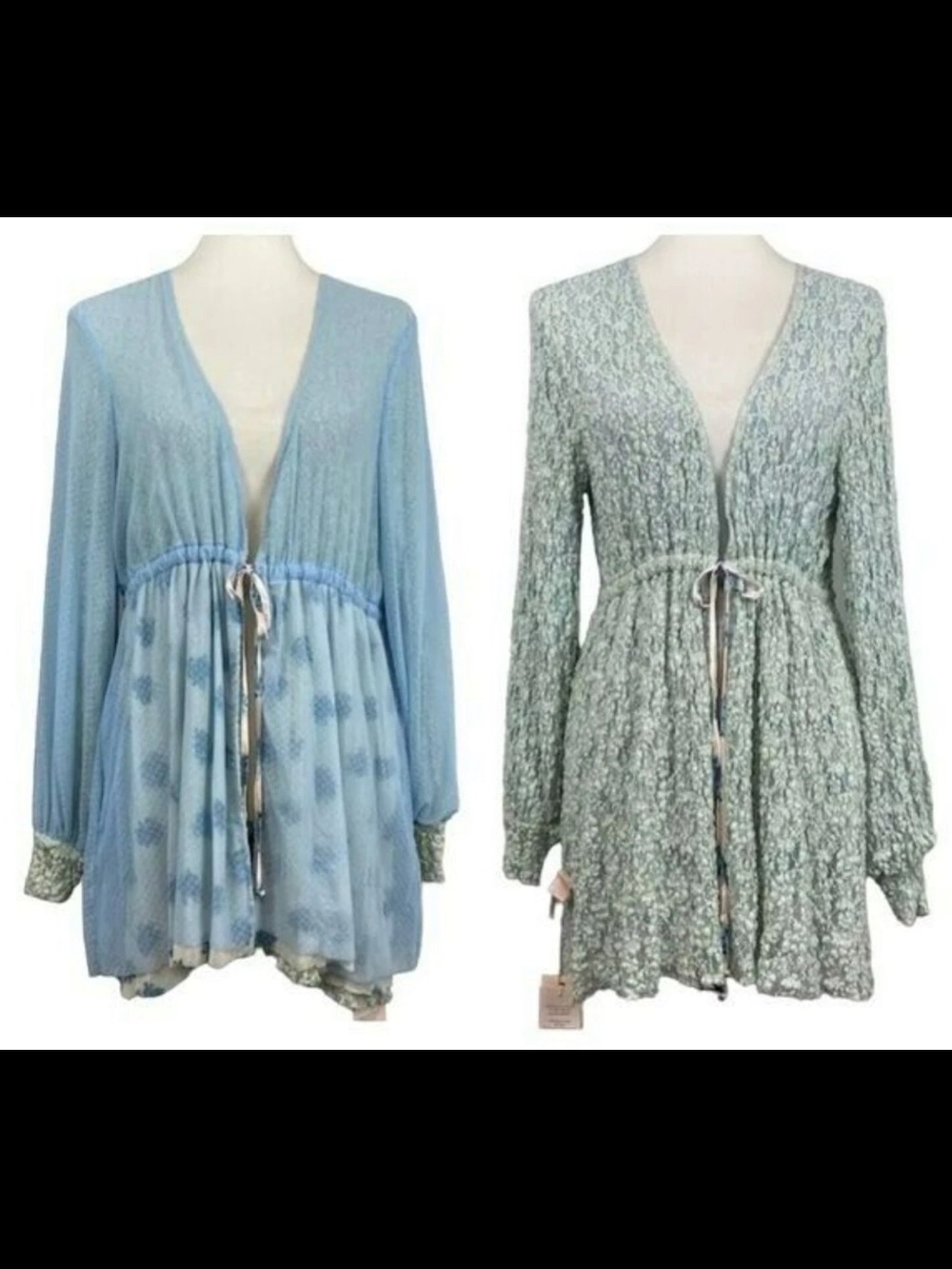 We are HAH Make it a Double Reversible Blue Floral Textured Robe